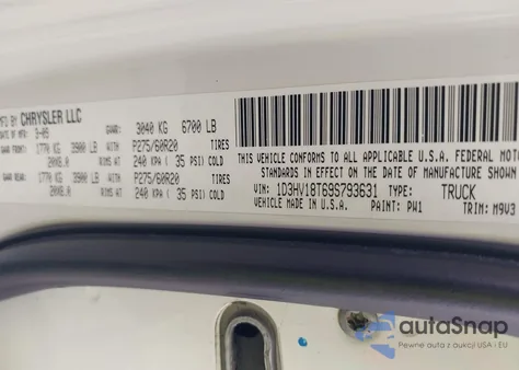 2009 Dodge Ram 1500 Slt/Sport/Trx from USA, damaged, VIN 1D3HV18T69S793631